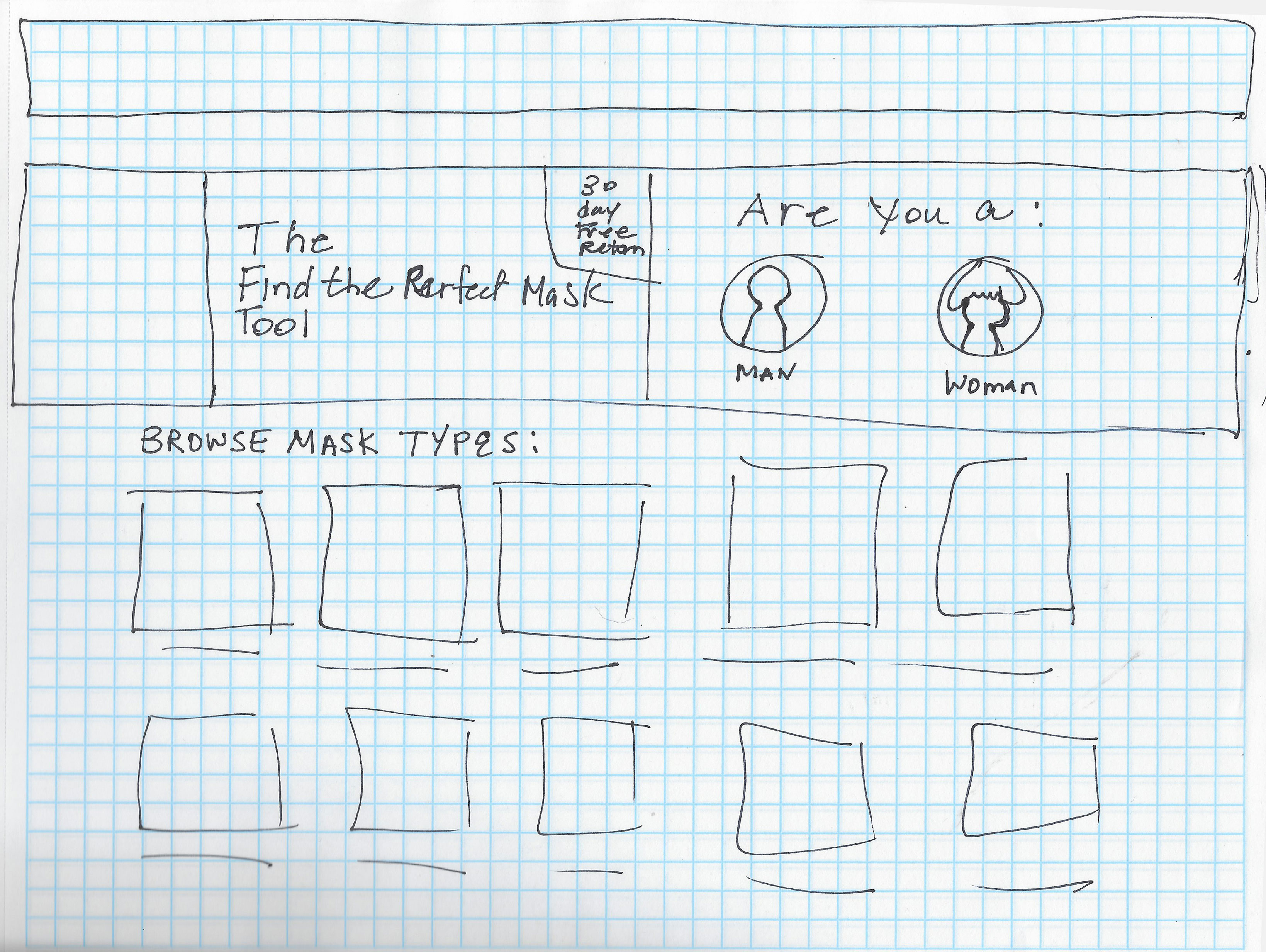 Cpap mask page solution sketch image